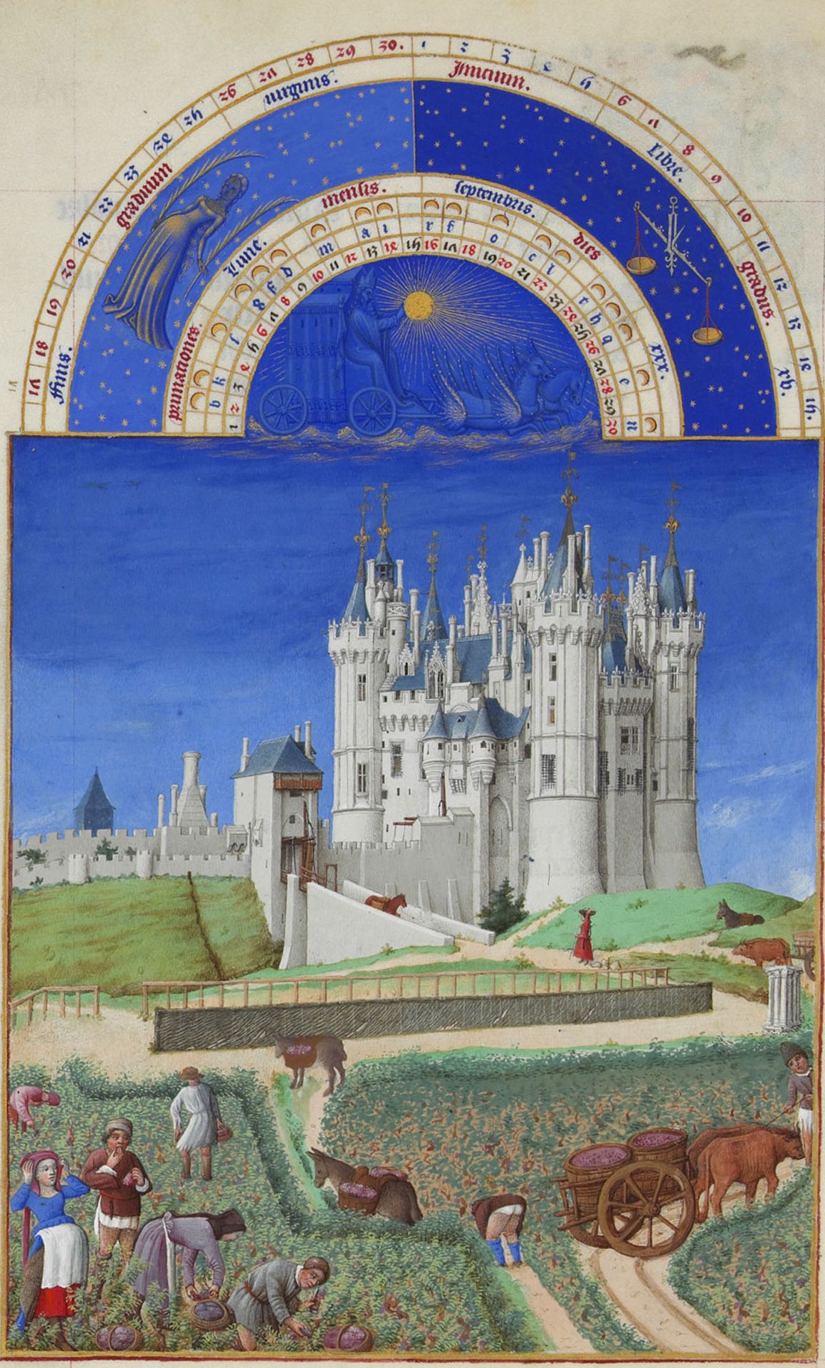 Vineyard depictions in Très Riches Heures du Duc de Berry (Medieval book of hours)